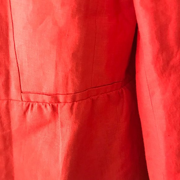 NWT Talbots Red Linen Jacket w/Peplum Size 12 - Picture 4 of 10